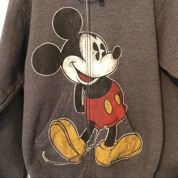Disneyland Hanes Mickey Mouse Hoodie Charcoal Gray - Picture 4 of 6